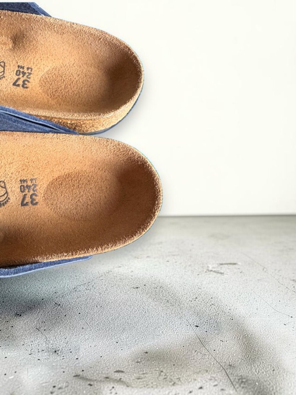 Birkenstock Arizona Blue Vegan Synthetic Black Buckle Regular Width  W6 M4 37 EU - Picture 4 of 12